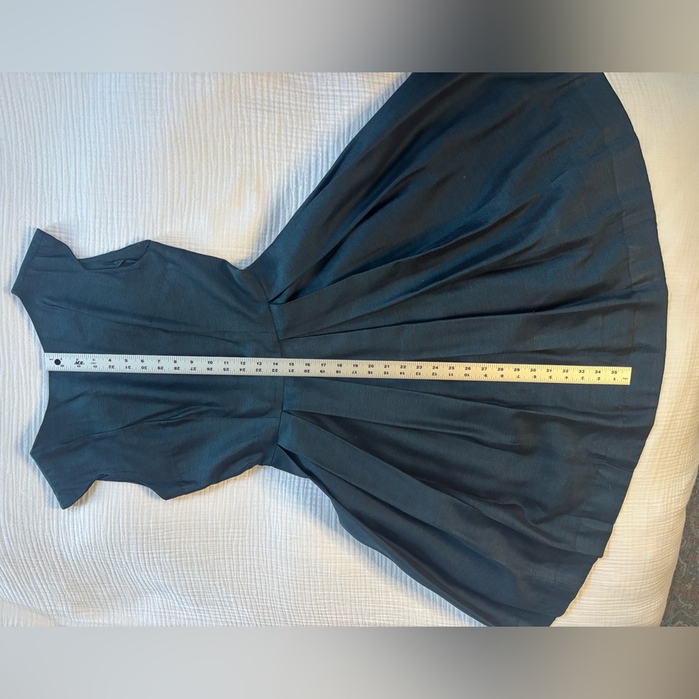 VINTAGE 50s navy blue pleated party dress - Picture 11 of 11